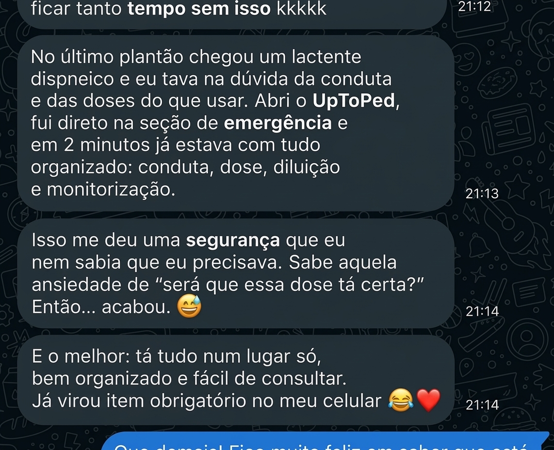 Print de depoimento de quem usa o UpToPed Pocket